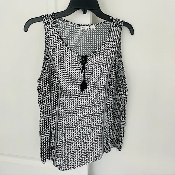 Cato Sleeveless Top Black White Size L - Picture 1 of 10
